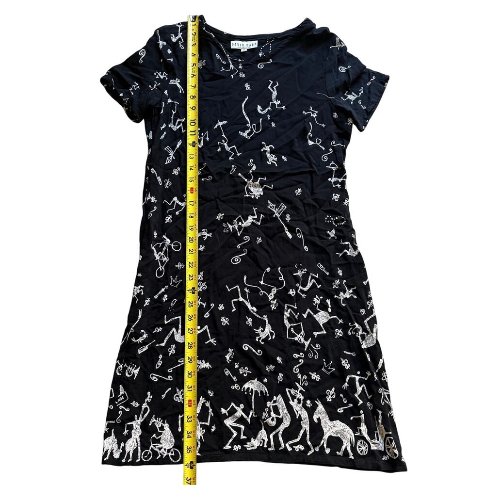 David Dart New Orleans Mardi Gras Jazz Music Fleur De Lis Whimsical Black Dress - Picture 7 of 7